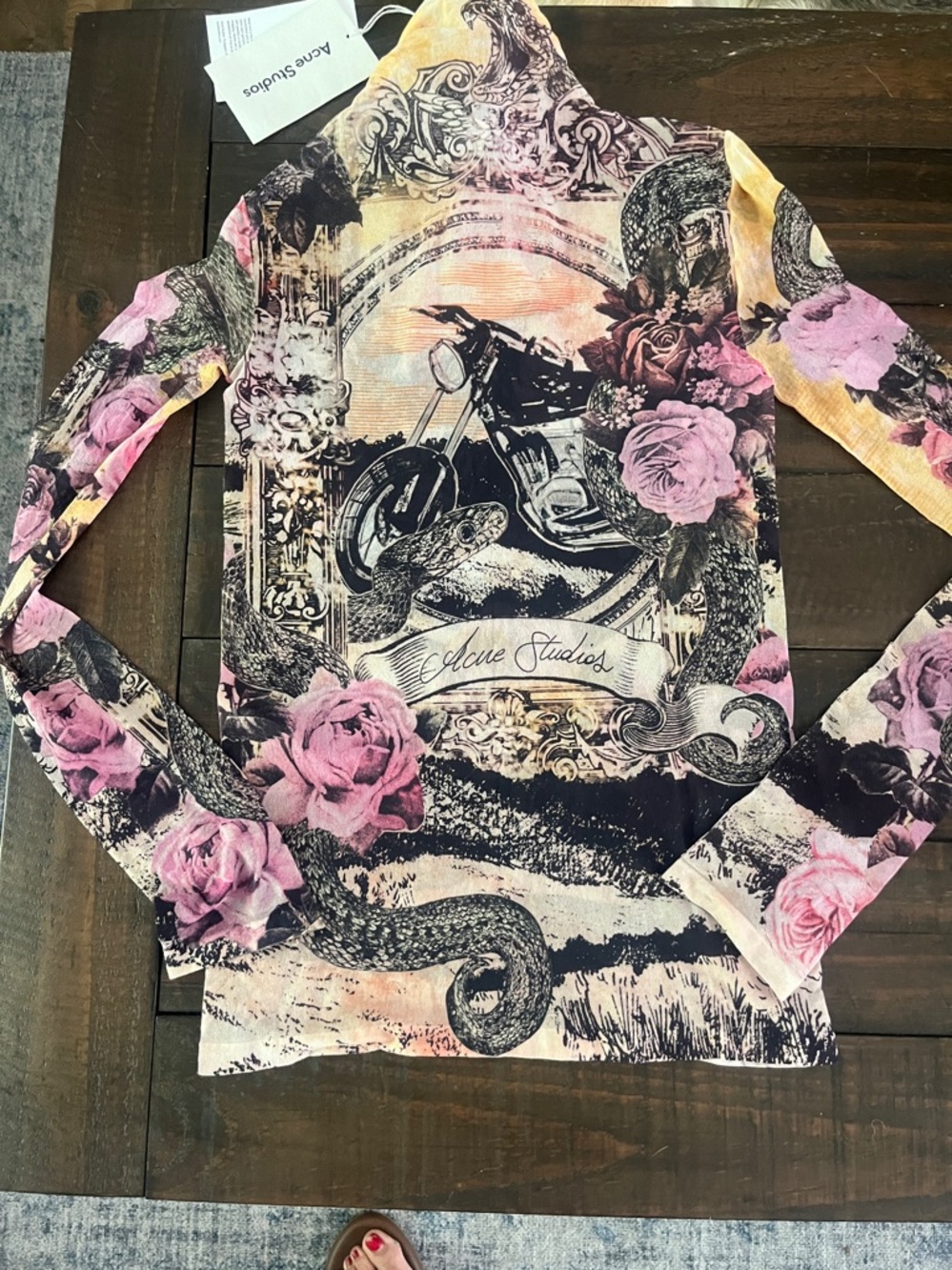 Acne Studios Denise Moto Frame Semi Sheer Top - Picture 8 of 17